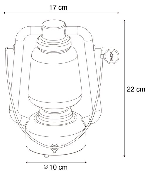 Lampă de masă reîncărcabilă 22 cm IP44 alb - Storm Mini