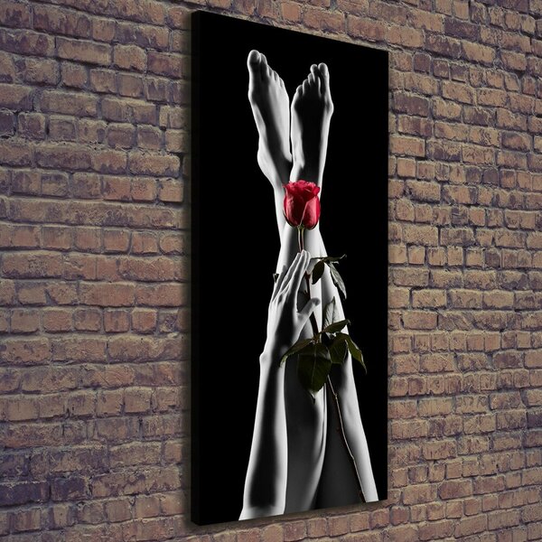Tablou pe pânză canvas Rose și picioare