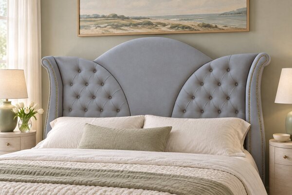 Pat tapițat Chesterfield din catifea Velora 140×200 cm, gri deschis, cu ladă de depozitare