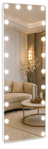 Oglindă cu becuri LED, Iluminare Reglabilă, 3 Culori, Control Touch, Sticlă HD, cu Suport, 160x50 cm