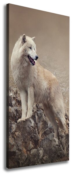Tablou pe pânză Wolf pe o stâncă