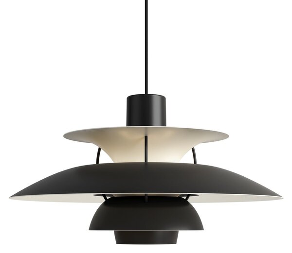 Lustră Pendul Louis Poulsen, PH 5 500, reglabil, Negru, Camera de zi, Metal, Design