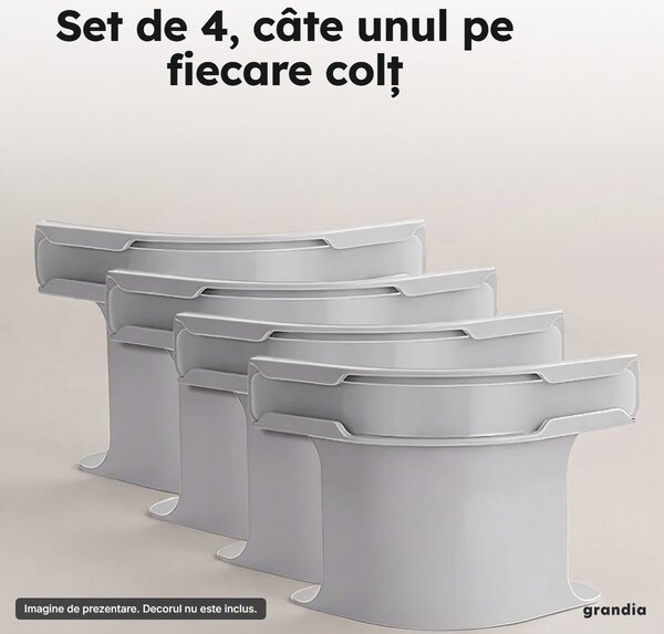 Set 4 suporturi de colț pentru cearșaf, cearșaful stă întins pe saltea