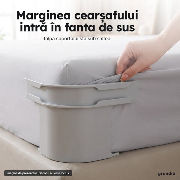 Set 4 suporturi de colț pentru cearșaf, cearșaful stă întins pe saltea