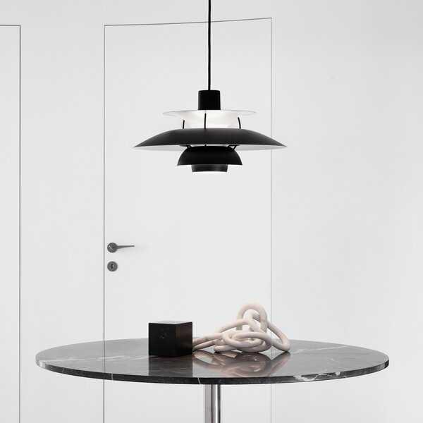 Lustră Pendul Louis Poulsen, PH 5 500, reglabil, Negru, Camera de zi, Metal, Design