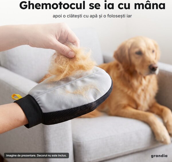 Mănușă electrostatică pentru părul de animale, refolosibilă, fără role adezive