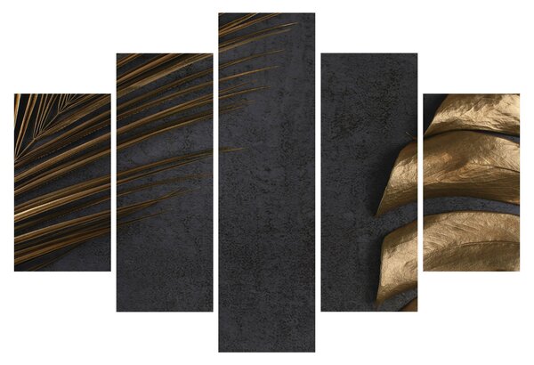 Tablou cu frunze aurii (150x105 cm)