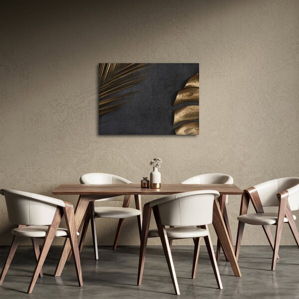 Tablou cu frunze aurii (70x50 cm)