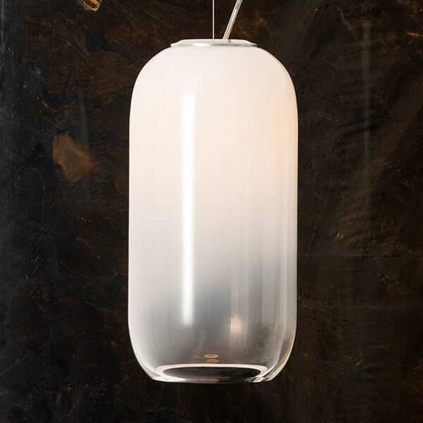Lustră Pendul Artemide, Gople Mini, reglabil, Alb, Camera de zi, Sticlă, Design