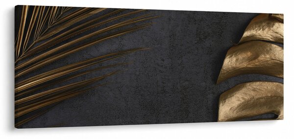 Tablou cu frunze aurii (120x50 cm)