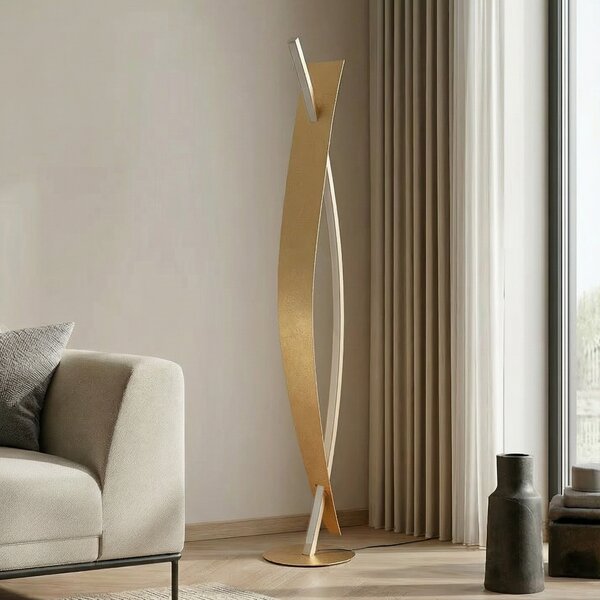 Lampadar Lucande, Marija, reglabil, Auriu / Alamă, Camera de zi, Metal, Modern