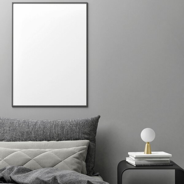 Miloox by Sforzin Lampă de masă Lunar cu picior auriu, Ø 12 cm, reglabil, Alb, Camera de zi / sufragerie, Sticlă, Modern, glob
