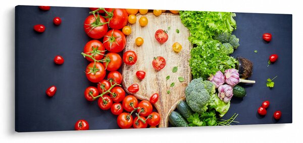 Tablou - Masa plină cu legume (120x50 cm)