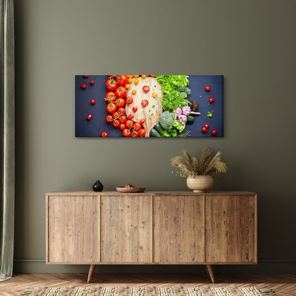 Tablou - Masa plină cu legume (120x50 cm)