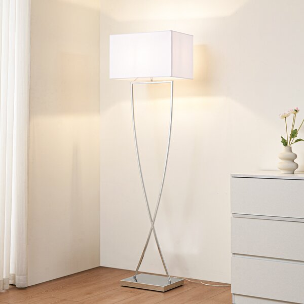 Lampadar Lucande, Evaine, Alb, Camera de zi, Metal, Modern