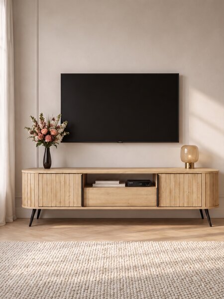 Comodă TV Luvio 196 cm cu sertar - stejar cremona
