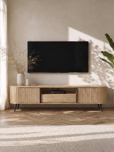Comodă TV Luvio 196 cm cu sertar - stejar cremona