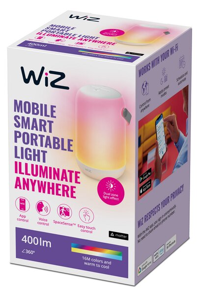 Lampă de masă WiZ, Mobile Portable, reglabil, Alb, Camera de zi, Plastic, Modern
