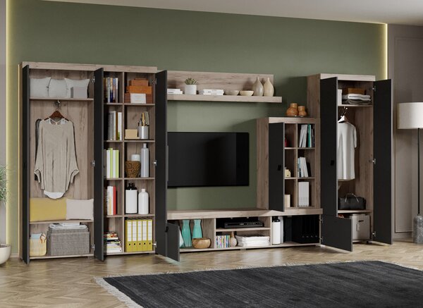 Set Mobilier Living Gri cu Stejar Gri Sam-C28