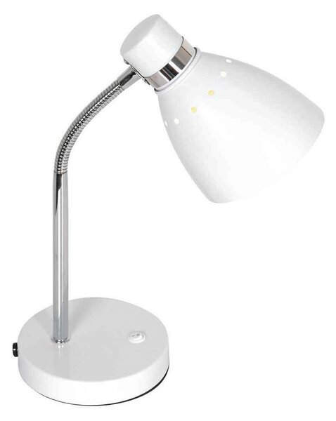 Steinhauer Lampă de masă Spring, alb, metal, braț flexibil, cu întrerupător, Alb, Studiu / Birou, Metal, Scandinavă