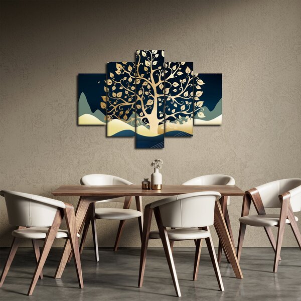Tablou cu copac auriu (150x105 cm)