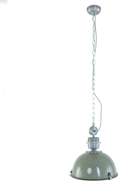 Steinhauer Bikkel - lampă suspendată industrială oliv, reglabil, Verde, Camera de zi / sufragerie, Metal, Design industrial