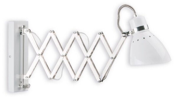 Steinhauer Aplică de perete Kordian, albă, extensibilă, din metal, E27, reglabil, Alb, Camera de zi / sufragerie, Metal, Scandinavă, Lumină de lectură