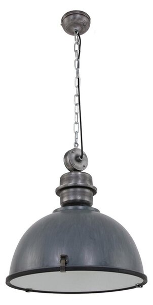 Steinhauer Lampă suspendată gri Bikkel XXL stil industrial, reglabil, Gri, Camera de zi / sufragerie, Metal, Design industrial
