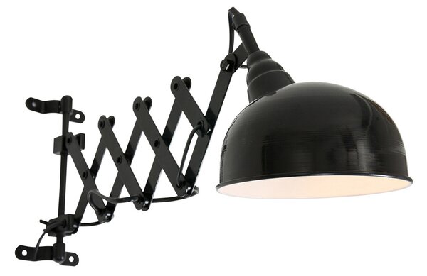 Steinhauer Lampă Yorkshire cu foarfecă pentru perete, negru, Negru, Camera de zi / sufragerie, Metal, Design industrial
