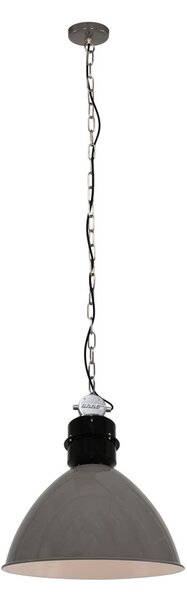 Steinhauer Lampă suspendată Frisk, gri, Ø 50 cm, metal, E27, reglabil, Gri, Camera de zi / sufragerie, Metal, Design industrial