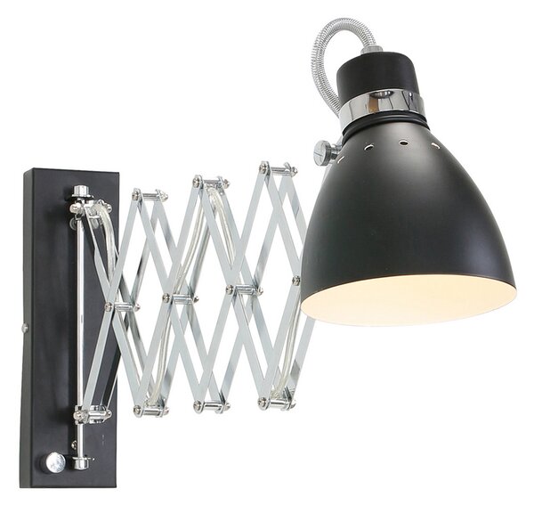 Steinhauer Lampă cu foarfecă arc, negru/cromat, reglabil, Gri, Camera de zi / sufragerie, Metal, Modern
