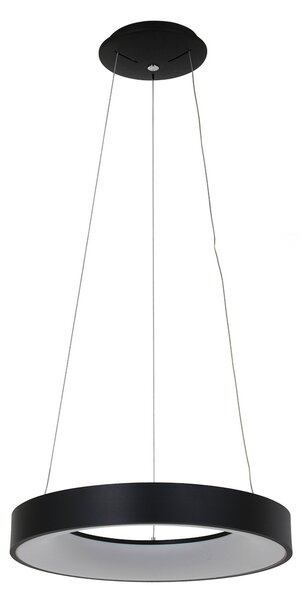 Steinhauer Ringlede lampă suspendată LED, Ø 48 cm, negru, reglabil, Negru, Camera de zi / sufragerie, Metal, Modern