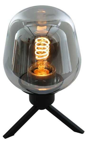 Steinhauer Lampă de masă Reflexion, Ø 15 cm, înălțime 23 cm, Negru, Camera de zi / sufragerie, Metal
