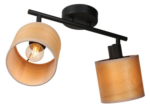 Steinhauer Plafonieră Bamboo, 2 lumini, reglabil, Lemn, Camera de zi / sufragerie, Bamboo, Modern