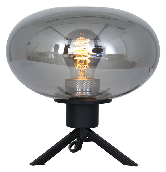 Steinhauer Lampă de masă Reflexion, Ø 22 cm, negru, Negru, Camera de zi / sufragerie, Metal