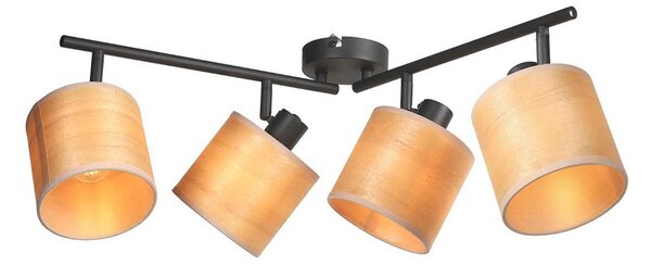 Steinhauer Plafonieră Bamboo, 4 lumini, reglabil, Lemn, Camera de zi / sufragerie, Bamboo, Modern