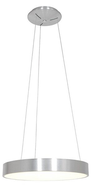 Steinhauer Lampă suspendată Ringlede LED, Ø 48 cm, argintiu, reglabil, Metalic, Camera de zi / sufragerie, Metal, Modern