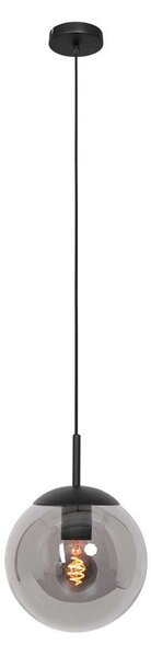 Steinhauer Bollique lampă suspendată, negru, Ø 30 cm, sticlă, 1 bec, glob, reglabil, Negru, Camera de zi / sufragerie, Sticlă, glob