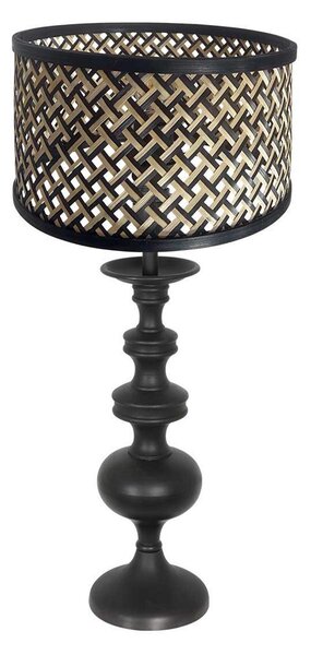 Steinhauer Lampă de masă Lyons 3749ZW, negru/natural, din răchită, Negru, Camera de zi / sufragerie, Lemn