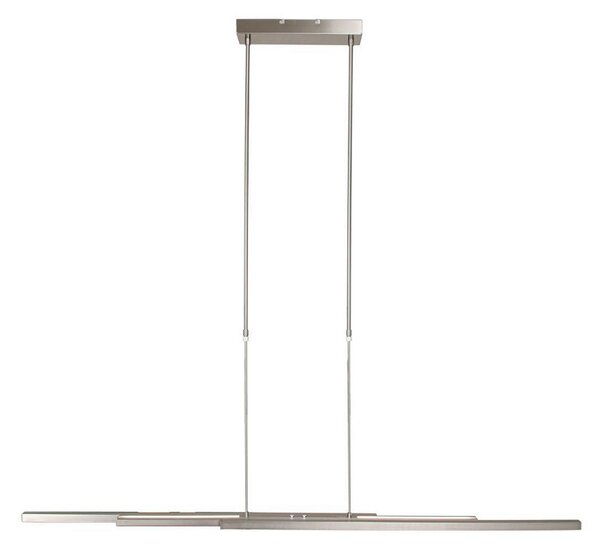 Steinhauer Lampă suspendată Zelena Motion LED, culoare oțel, CCT, metal, reglabil, Metalic, Camera de zi / sufragerie, Metal, Modern