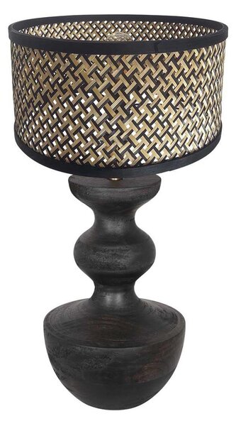 Steinhauer Lampă de masă Lyons 3747ZW, negru/natural, din răchită, Negru, Camera de zi / sufragerie, Lemn