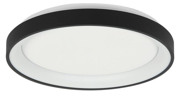 Steinhauer Plafonieră Ringlede LED, negru, înălțime 6 cm, Ø 28 cm, Negru, Camera de zi / sufragerie, Metal, Modern