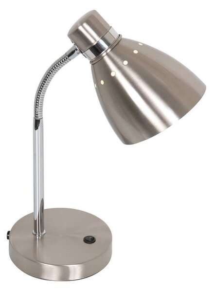 Steinhauer Lampă de masă Spring, culoare oțel, metal, braț flexibil, întrerupător, Metalic, Studiu / Birou, Metal, Scandinavă