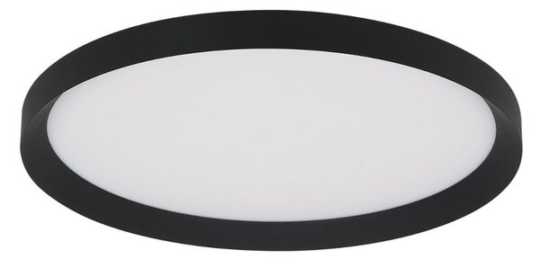 Steinhauer Plafonieră Flady LED, negru, Ø 50 cm, direct/indirect, reglabil, Negru, Camera de zi / sufragerie, Metal