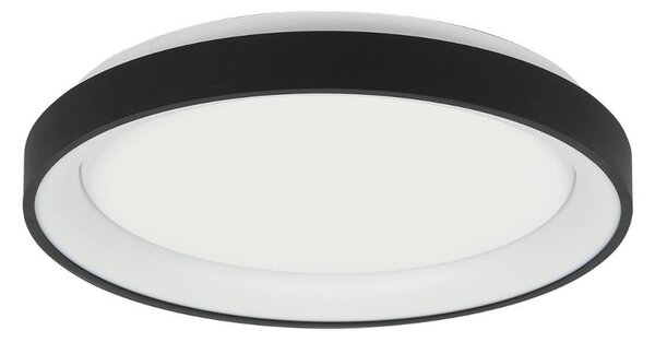 Steinhauer Plafonieră Ringlede LED, negru, înălțime 6 cm, Ø 38 cm, Negru, Camera de zi / sufragerie, Metal, Modern