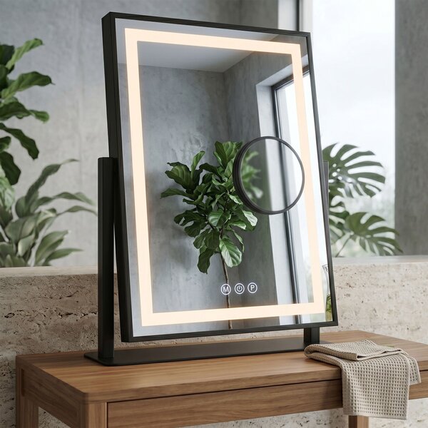 Oglindă LED LUMI Black 30x40cm