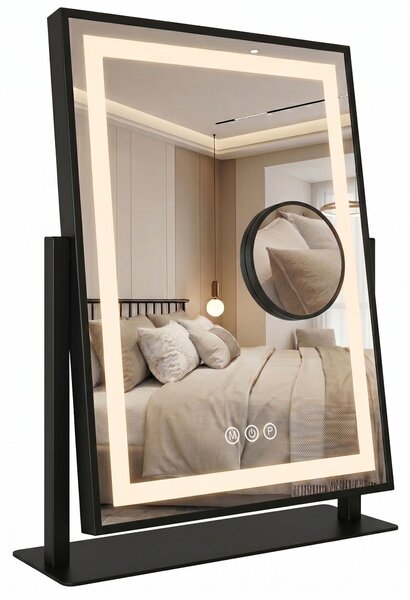 Oglindă LED LUMI Black 30x40cm