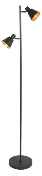 Steinhauer Lampadar Oeroe, 2 becuri, negru, metal, E14, Camera de zi / sufragerie, Metal