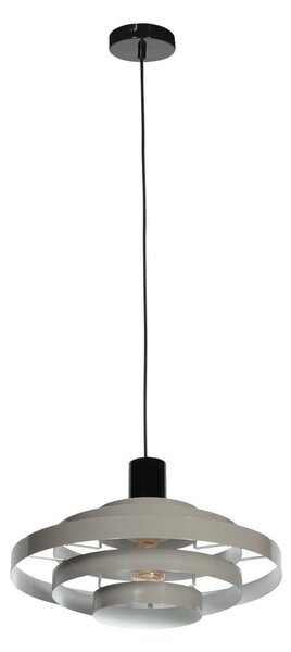 Steinhauer Lampă suspendată Halo Cirque, gri, metal, Ø 50 cm, E27, reglabil, Gri, Camera de zi / sufragerie, Metal, Modern