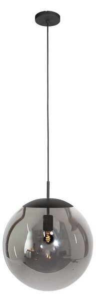 Steinhauer Lampă suspendată Bollique, negru, Ø 40 cm, sticlă, 1 bec, sferică, reglabil, Negru, Camera de zi / sufragerie, Sticlă, glob